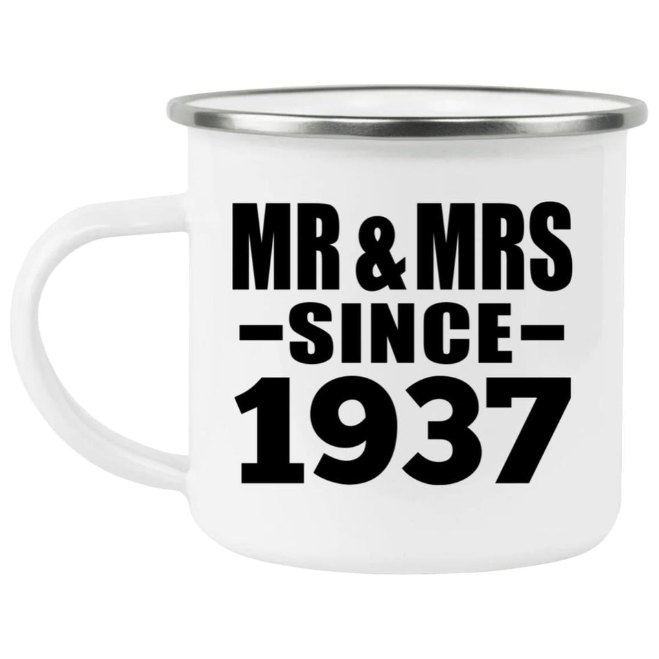 87th Anniversary Mr & Mrs Since 1937 - 12oz Camping Mug