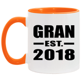 Gran Established EST. 2018 - 11oz Accent Mug Orange