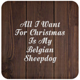 All I Want For Christmas Is My Belgian Sheepdog - Drink Coaster D