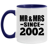 22nd Anniversary Mr & Mrs Since 2002 - 11oz Accent Mug Purple