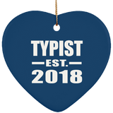 Typist Established EST. 2018 - Heart Ornament