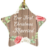 Our First Christmas Married - Star Ornament B