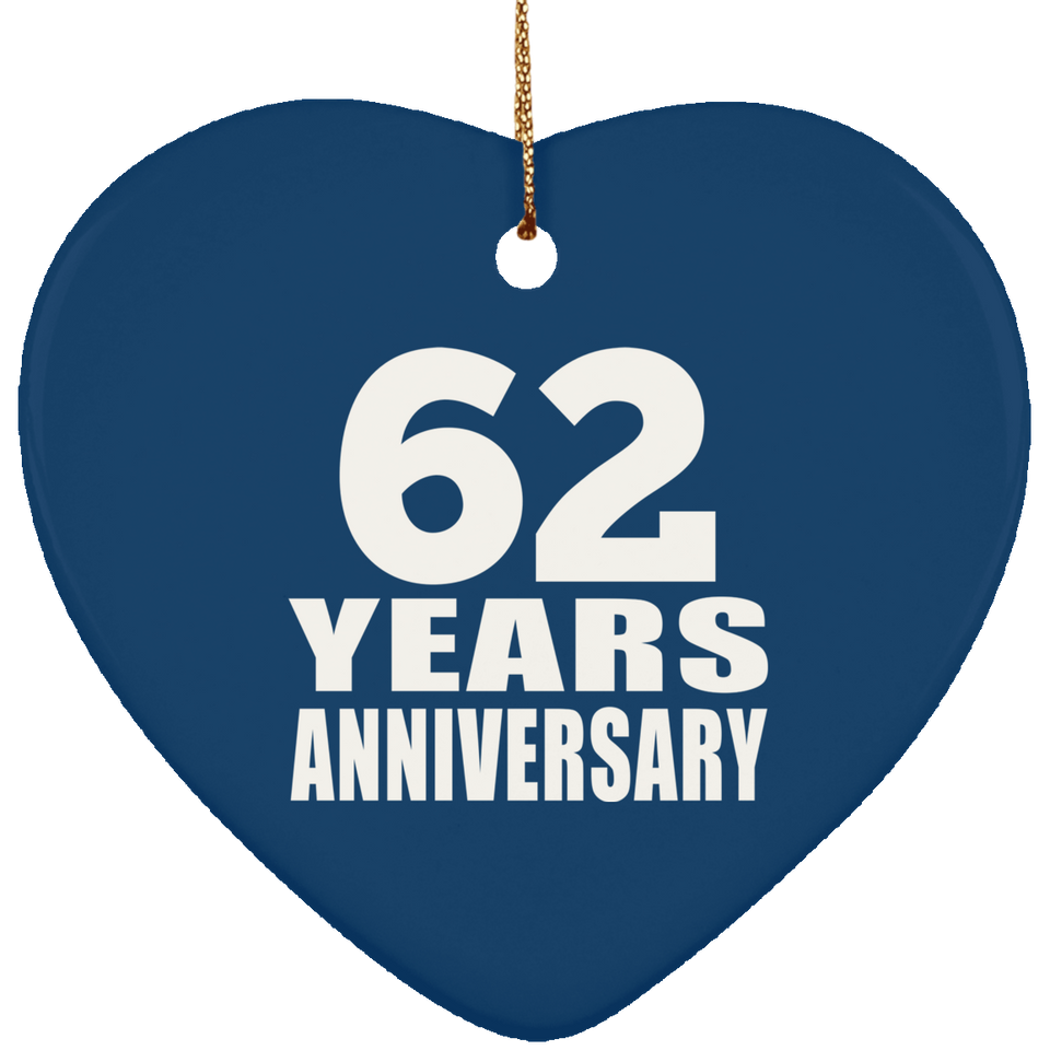 62nd Anniversary 62 Years - Heart Ornament