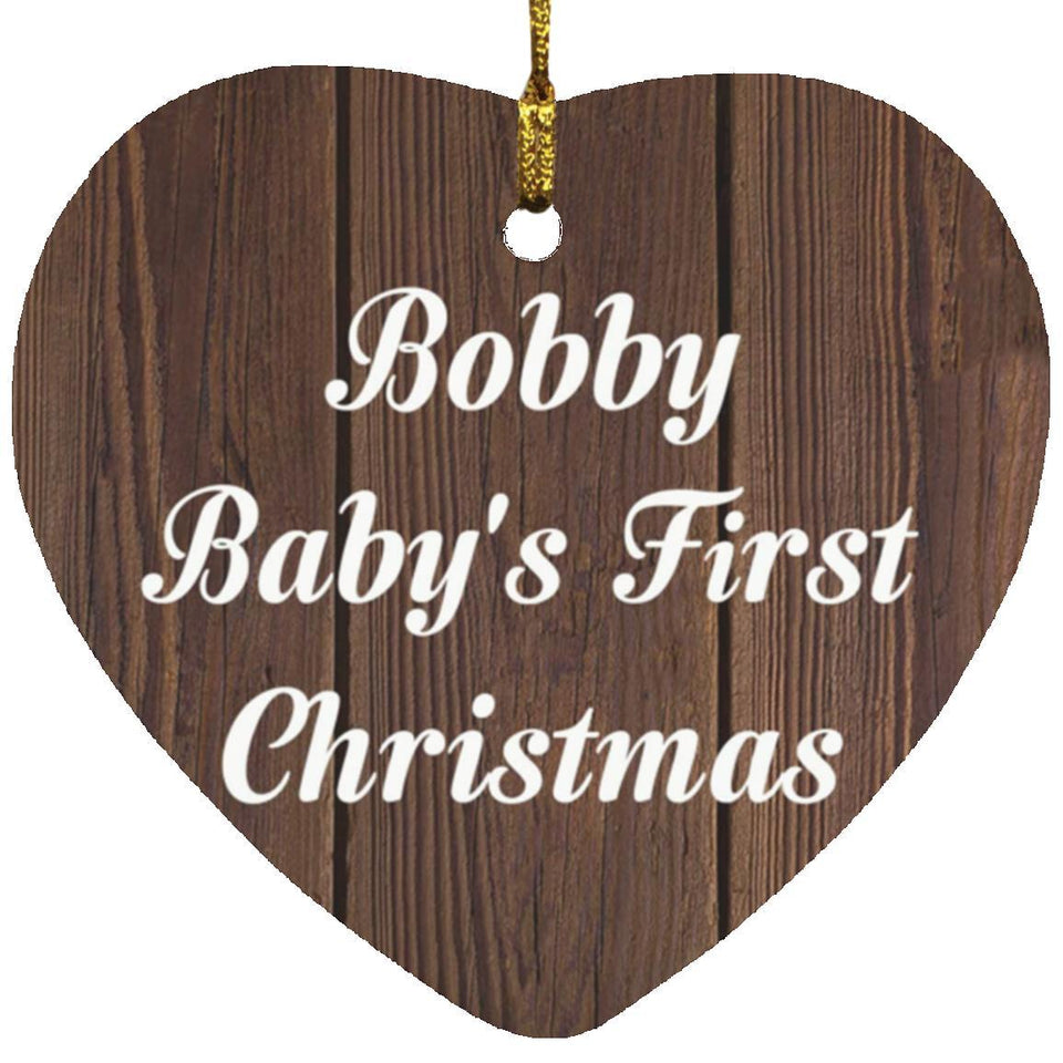 Bobby Baby's First Christmas - Heart Ornament D