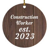 Construction Worker Established Est. 2023 - Circle Ornament D