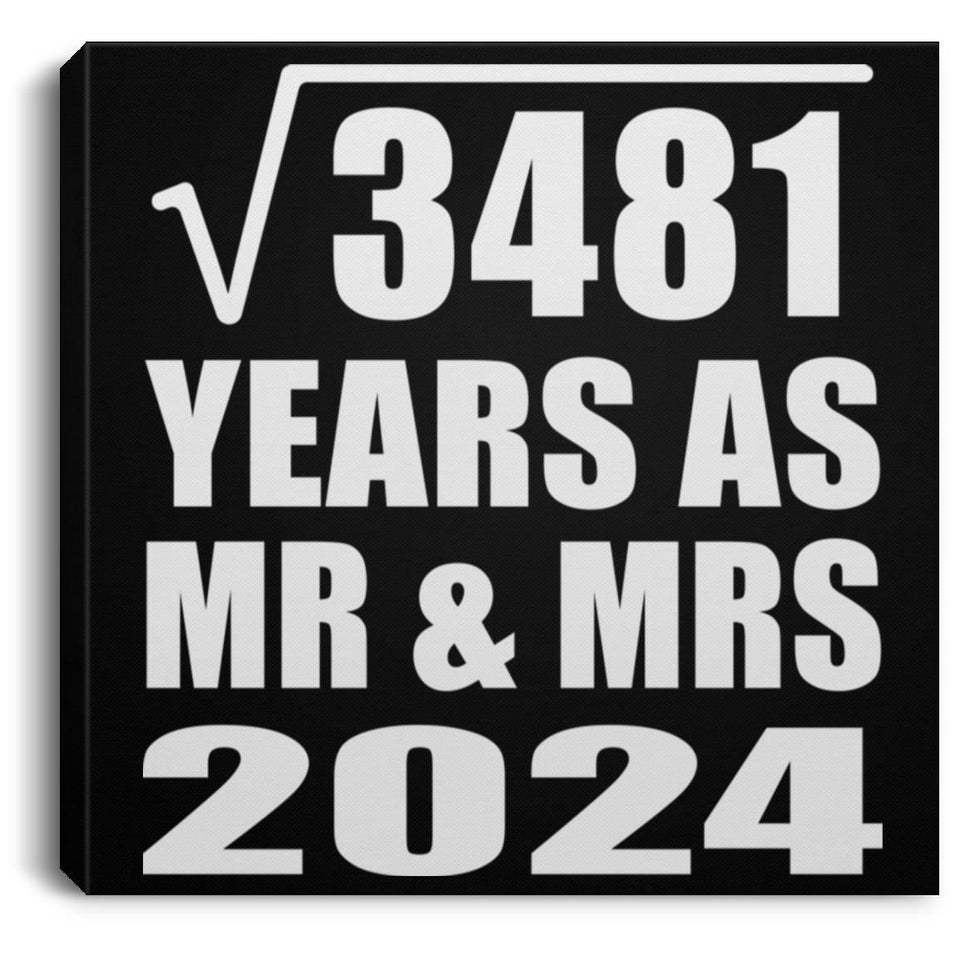 59th Anniversary Square Root of 3481 Years As Mr & Mrs 2024 - Canvas Square