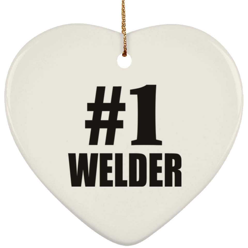 Number One #1 Welder - Heart Ornament