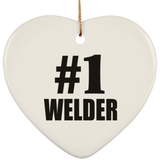 Number One #1 Welder - Heart Ornament