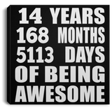 14th Birthday 14 Years 168 Months 5113 Days Of Awesome - Canvas Square
