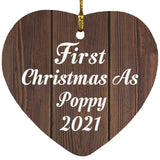First Christmas As Poppy 2021 - Heart Ornament D
