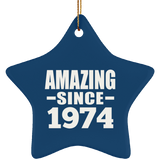 50th Birthday Amazing Since 1974 - Star Ornament