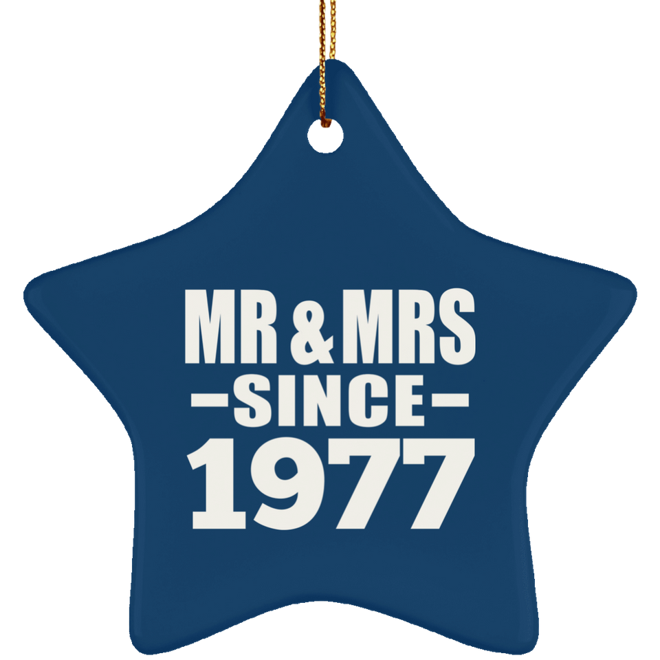 47th Anniversary Mr & Mrs Since 1977 - Star Ornament