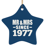 47th Anniversary Mr & Mrs Since 1977 - Star Ornament