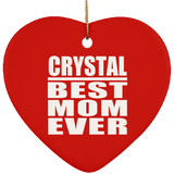 Crystal Best Mom Ever - Heart Ornament