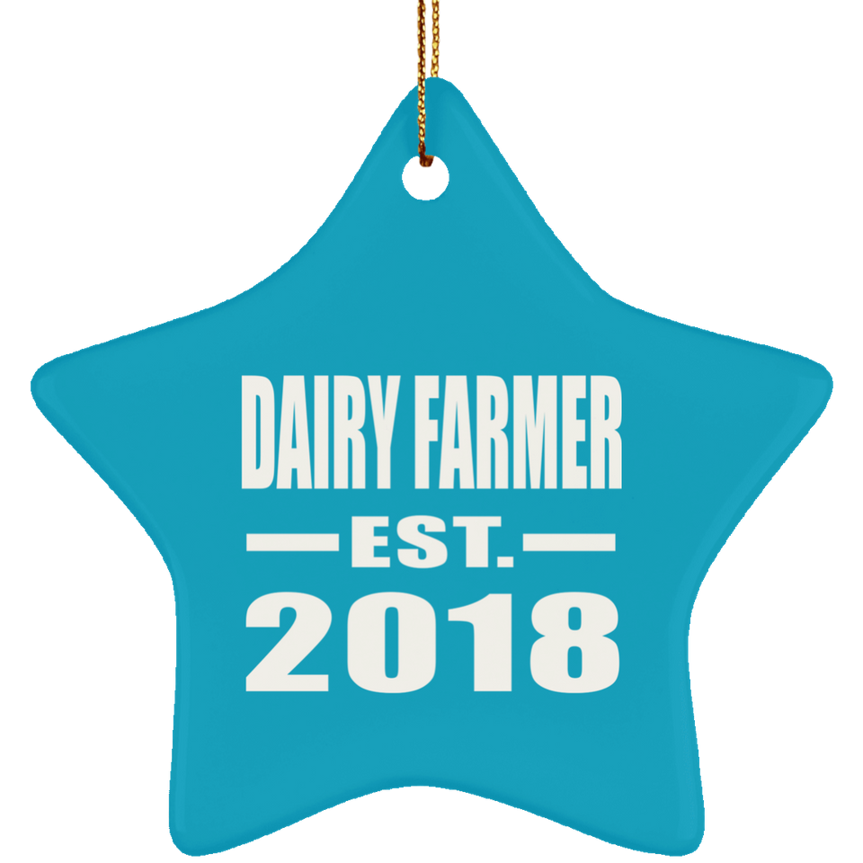 Dairy Farmer Established EST. 2018 - Star Ornament