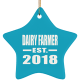 Dairy Farmer Established EST. 2018 - Star Ornament