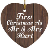 First Christmas As Mr & Mrs Hart - Heart Ornament D