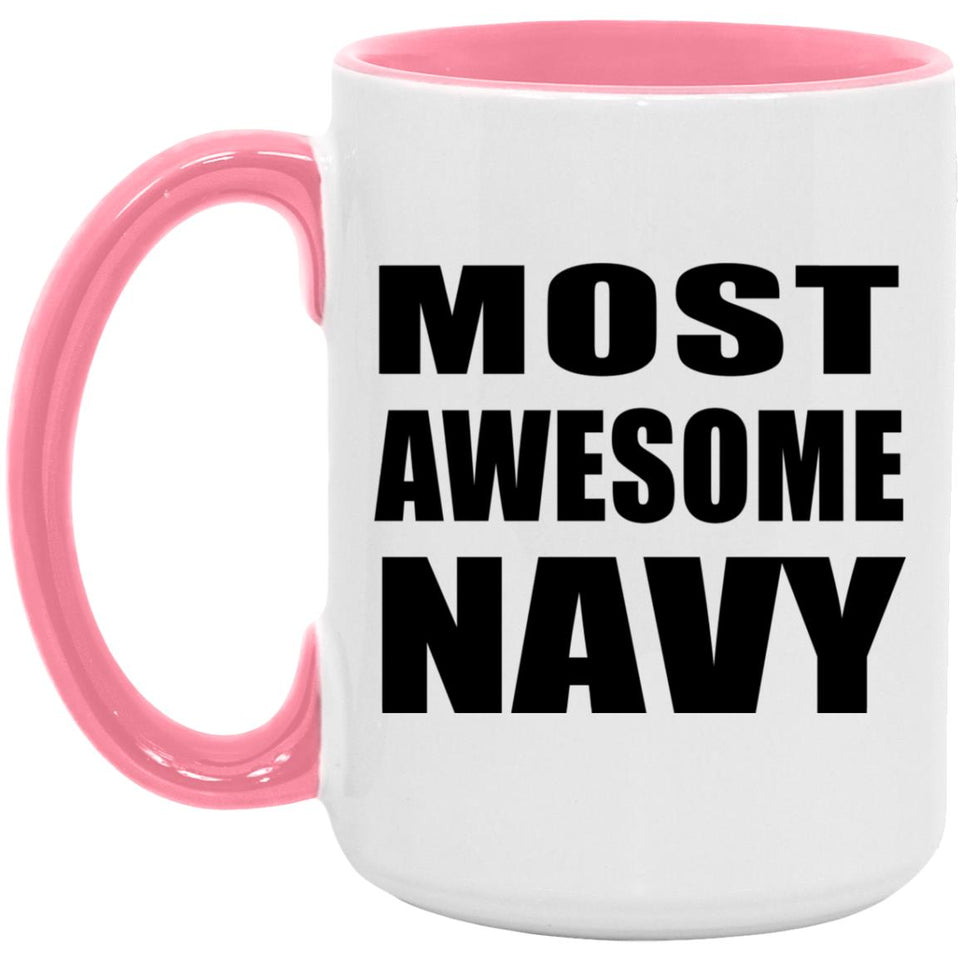 Most Awesome Navy - 15oz Accent Mug Pink
