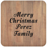 Merry Christmas Perez Family - Drink Coaster C