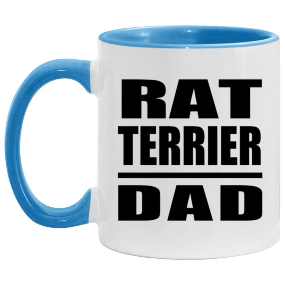 Rat Terrier Dad - 11oz Accent Mug Blue