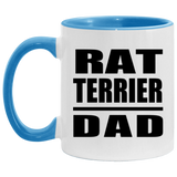Rat Terrier Dad - 11oz Accent Mug Blue
