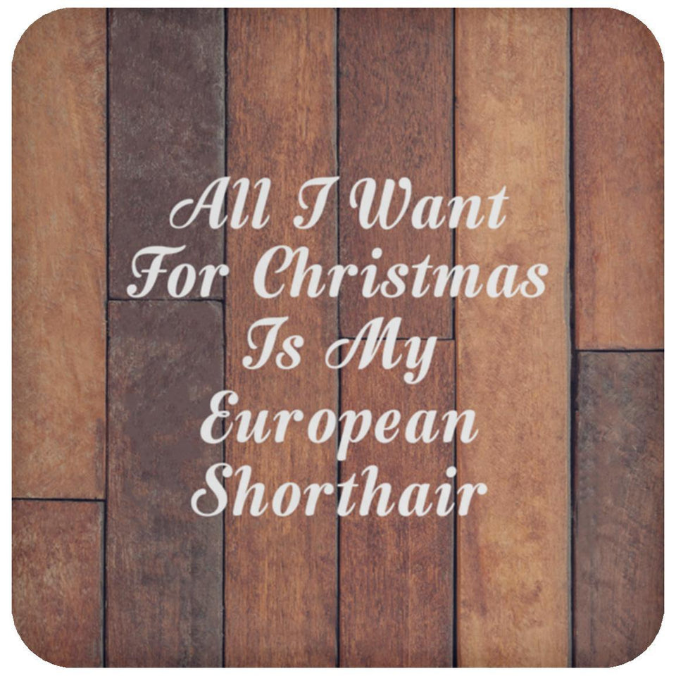 All I Want For Christmas Is My European Shorthair - Drink Coaster E