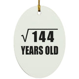 12th Birthday Square Root of 144 Years Old - Oval Ornament