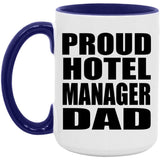 Proud Hotel Manager Dad - 15oz Accent Mug Purple
