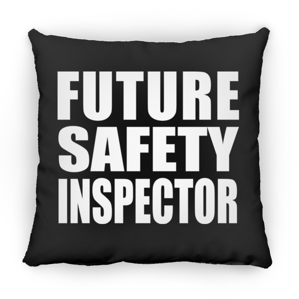 Future Safety Inspector - Throw Pillow Black