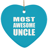 Most Awesome Uncle - Heart Ornament