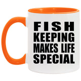 Fish Keeping Makes Life Special - 11oz Accent Mug Orange