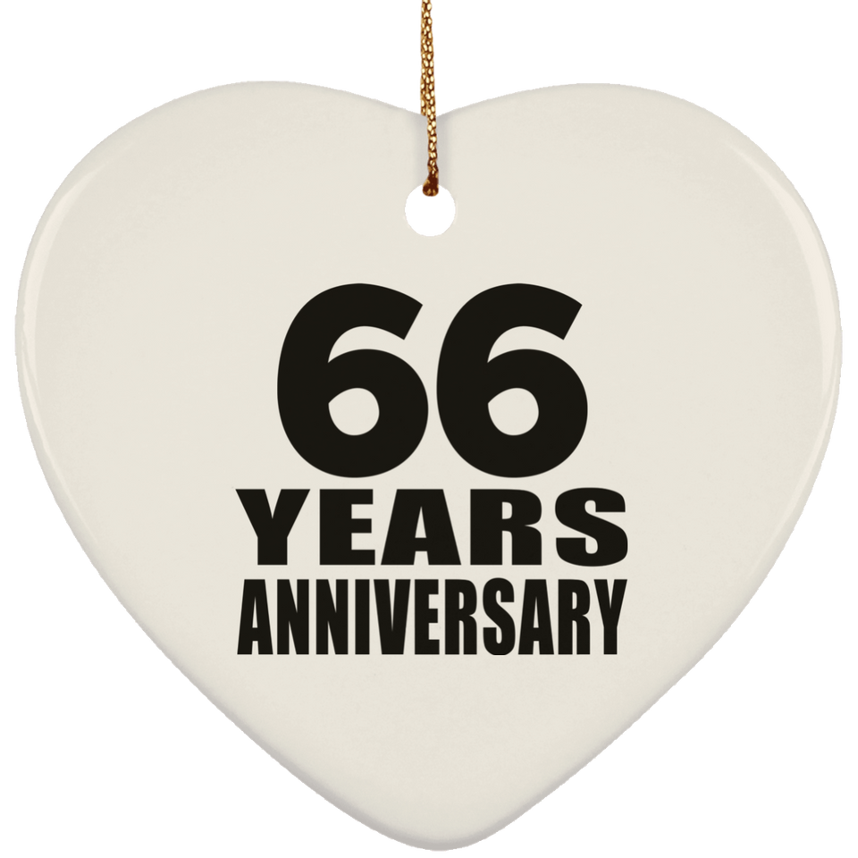 66th Anniversary 66 Years - Heart Ornament