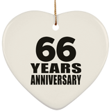 66th Anniversary 66 Years - Heart Ornament