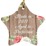 7th Birthday Made In 2017 Aged To Perfection - Star Ornament B