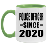 Police Officer Since 2020 - 11oz Accent Mug Green