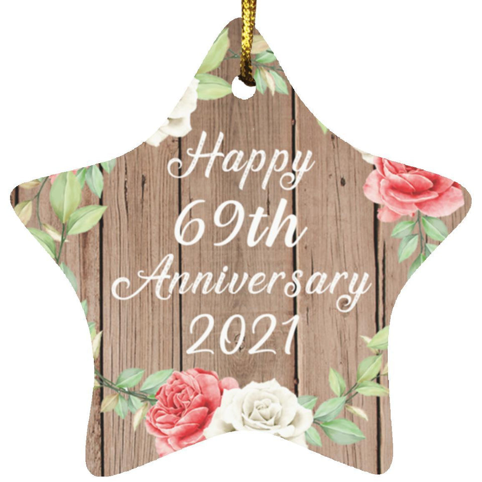 Happy 69th Anniversary 2021 - Star Ornament B