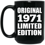 53rd Birthday Original 1971 Limited Edition - 15oz Coffee Mug Black