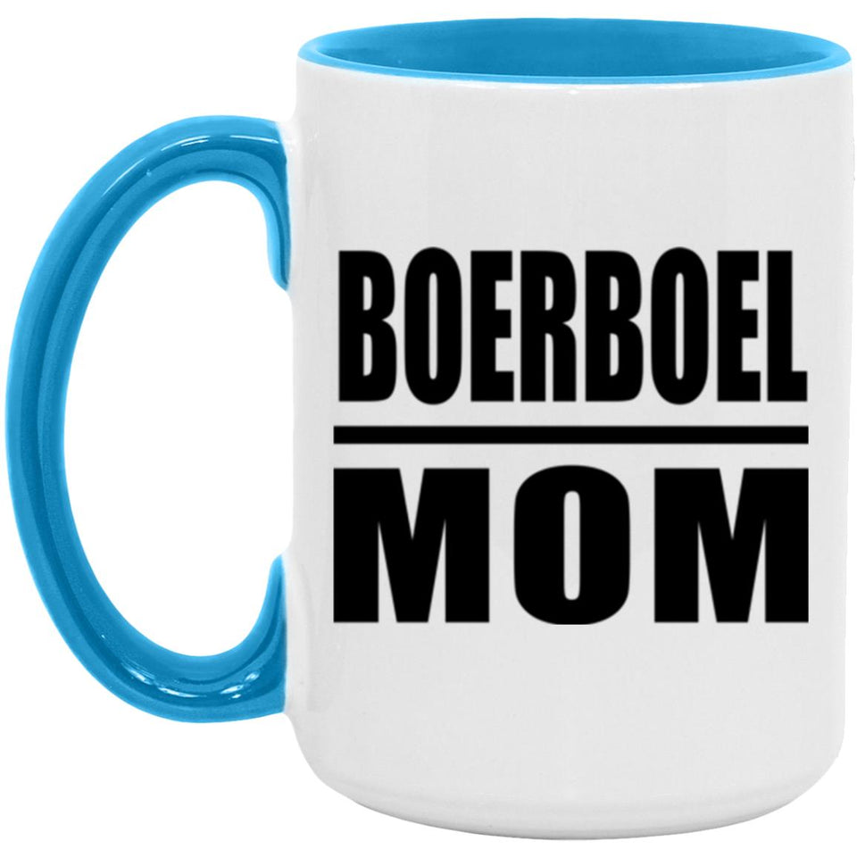 Boerboel Mom - 15oz Accent Mug Blue