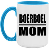 Boerboel Mom - 15oz Accent Mug Blue