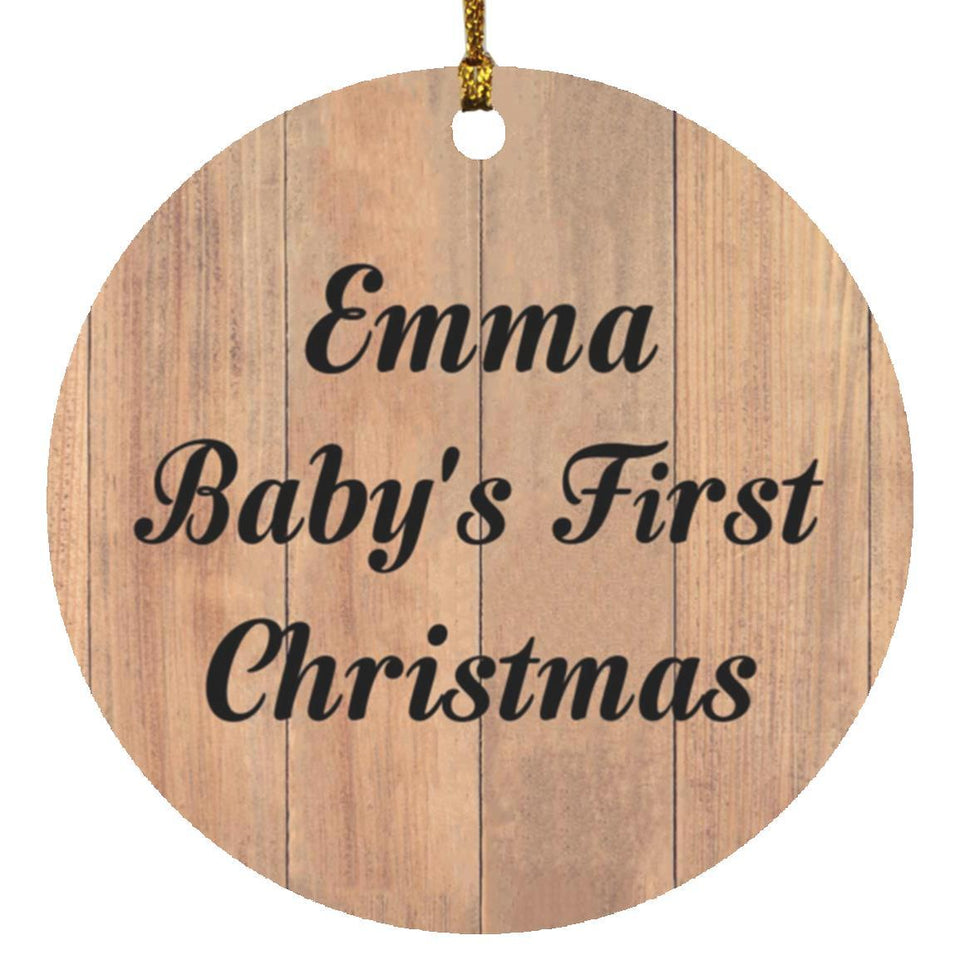 Emma Baby's First Christmas - Circle Ornament C