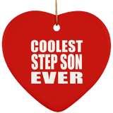 Coolest Step Son Ever - Heart Ornament