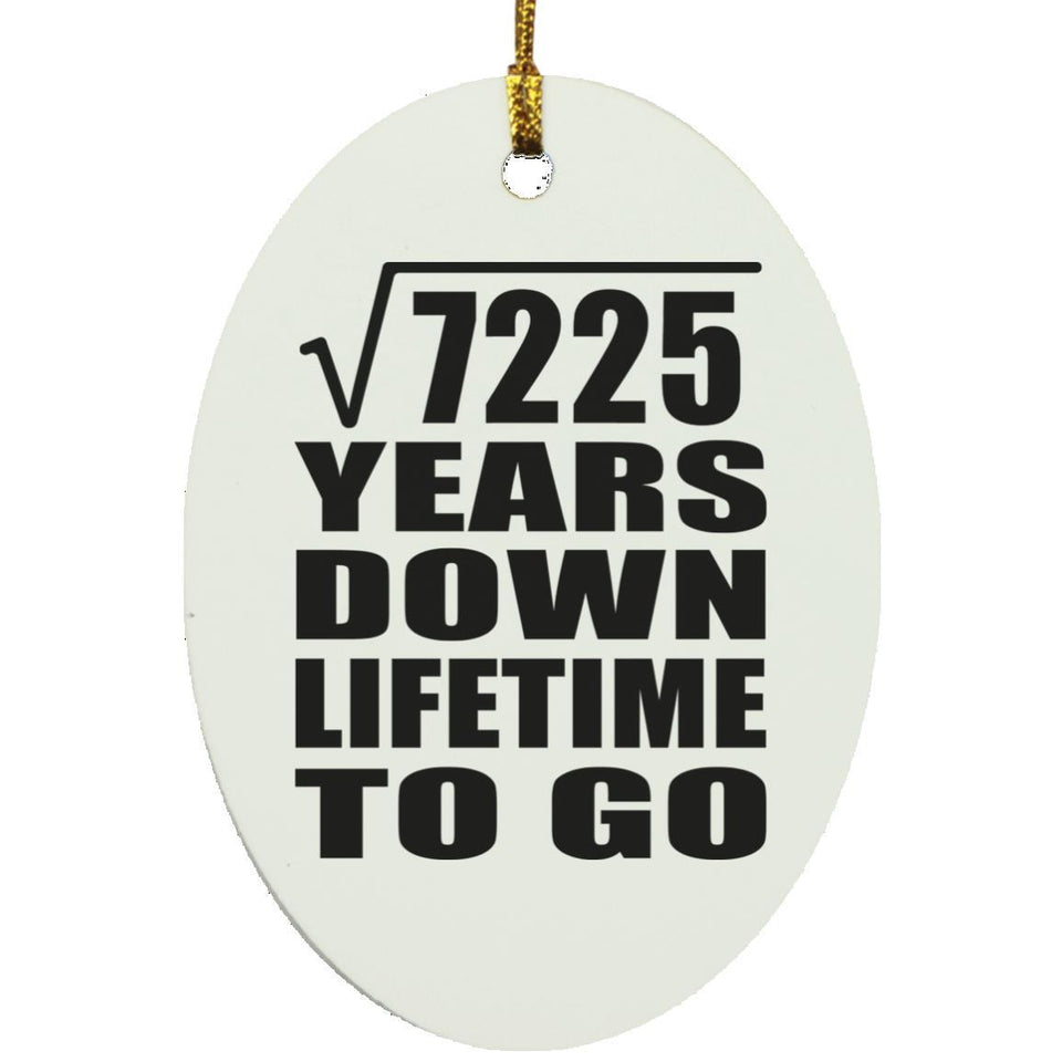85th Anniversary Square Root of 7225 Years Lifetime To Go - Oval Ornament