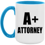A+ Attorney - 15oz Accent Mug Blue