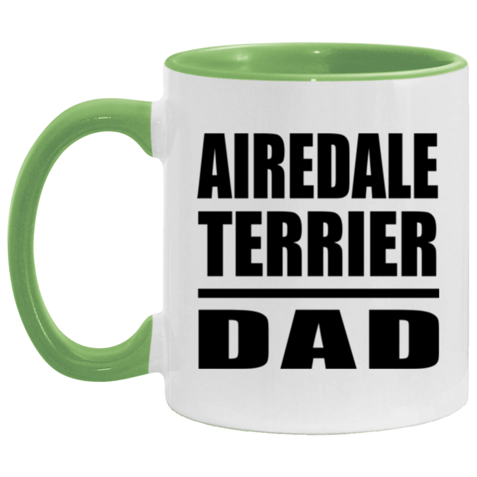 Airedale Terrier Dad - 11oz Accent Mug Green