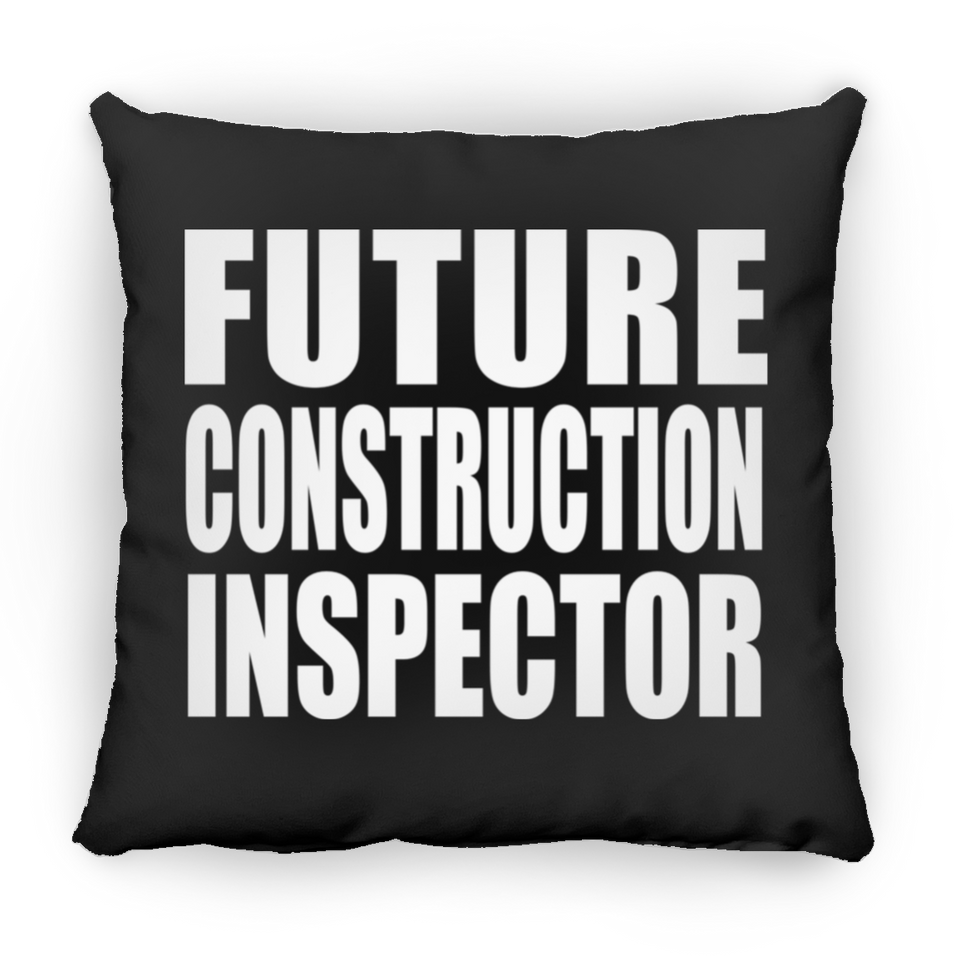 Future Construction Inspector - Throw Pillow Black