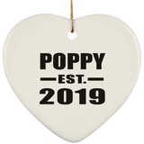 Poppy Established EST. 2019 - Heart Ornament