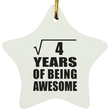2nd Birthday Square Root of 4 Years of Being Awesome - Star Ornament