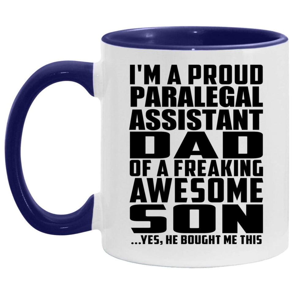 Proud Paralegal Assistant Dad Of Awesome Son - 11oz Accent Mug Purple