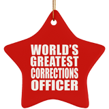 World's Greatest Corrections Officer - Star Ornament