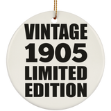 119th Birthday Vintage 1905 Limited Edition - Circle Ornament